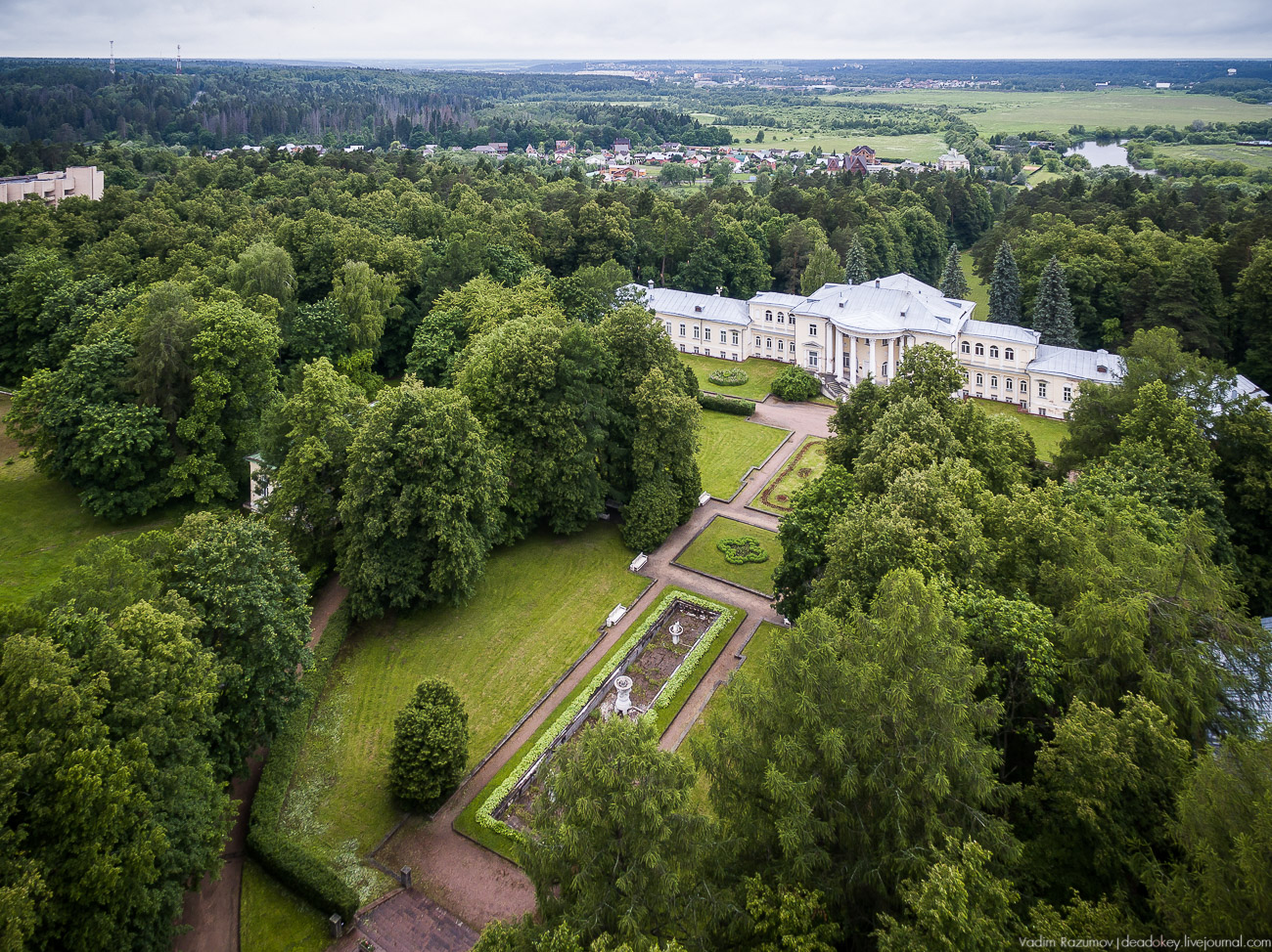 усадьба Введенское с квадрокоптера и дрона, Одинцовский район, Звенигород