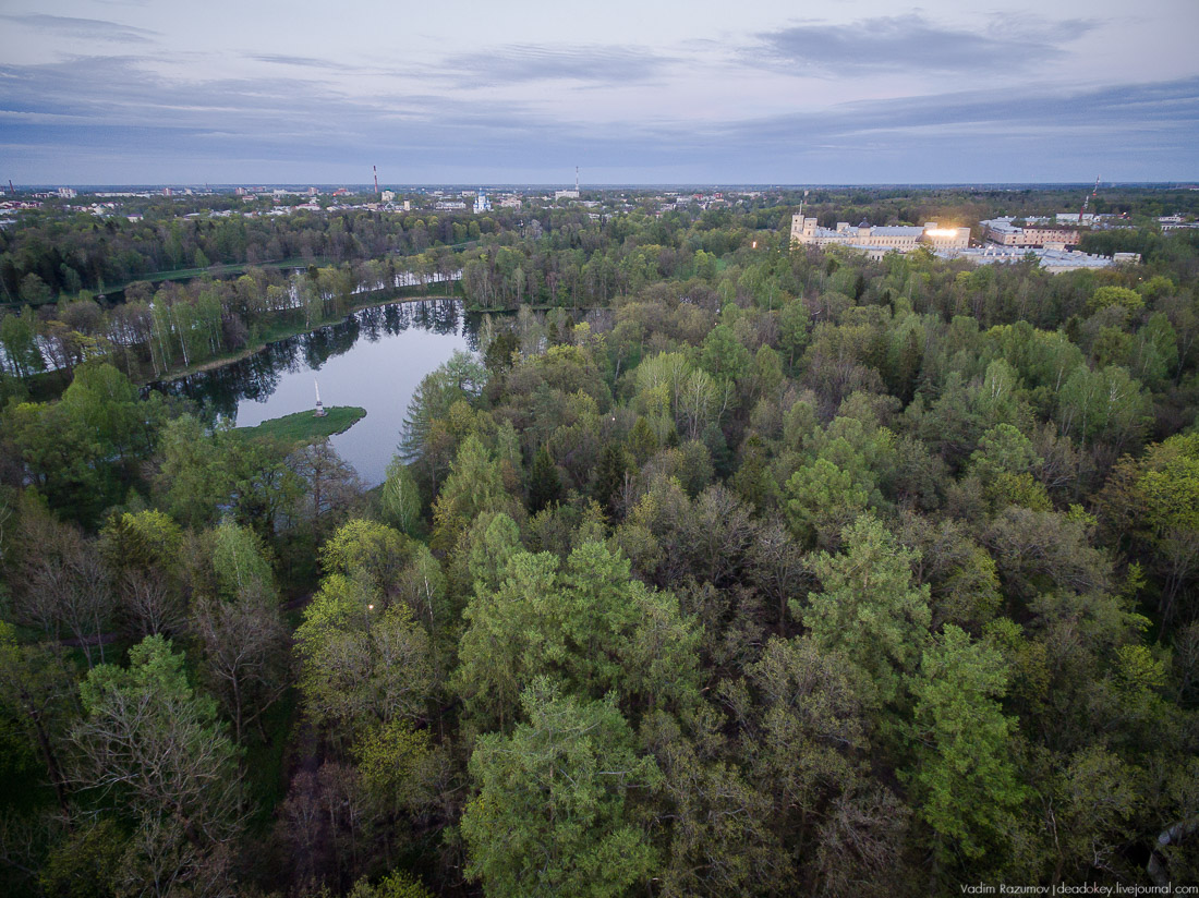 Гатчинский дворец, Гатчина, с дрона и квадрокоптера