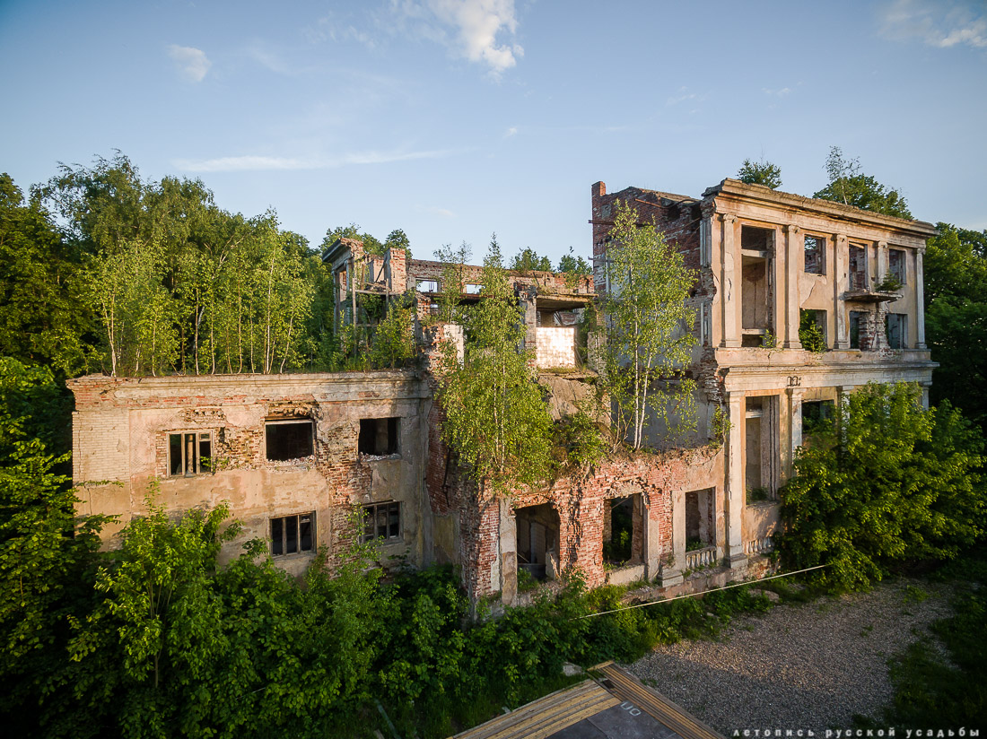 усадьба Глинки Якова Брюса с квадрокоптера, Московская область, Щелковский район