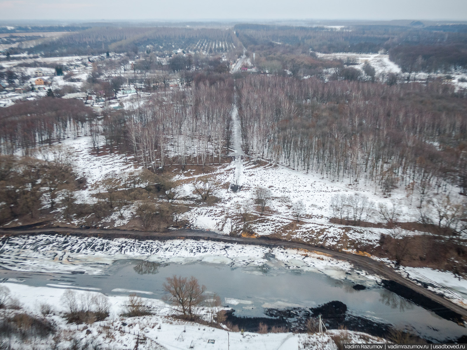 Богородицк, реконструкция плотин прудов февраль 2020 года