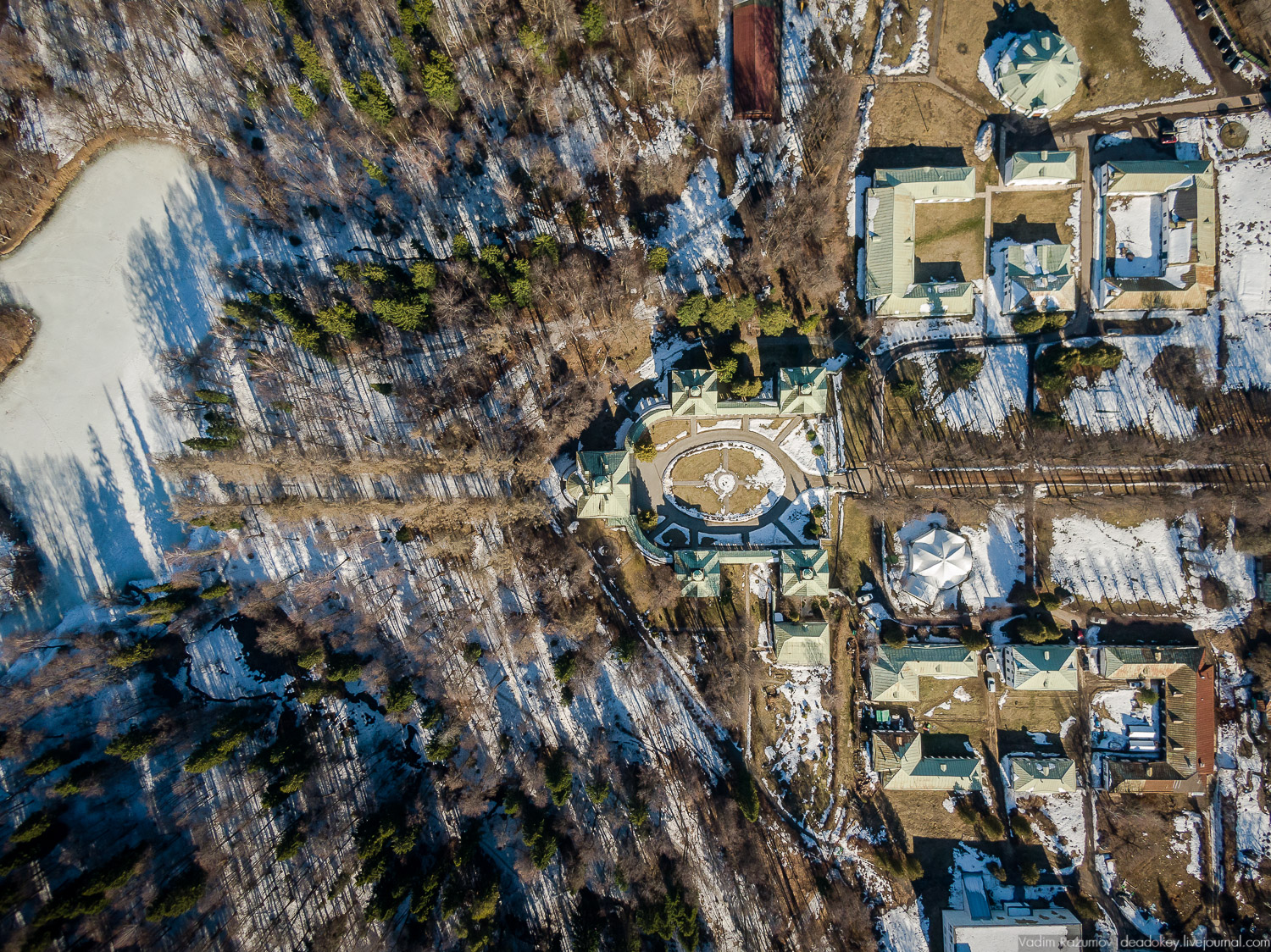 усадьба Середниково с дрона, съемка с квадрокоптера