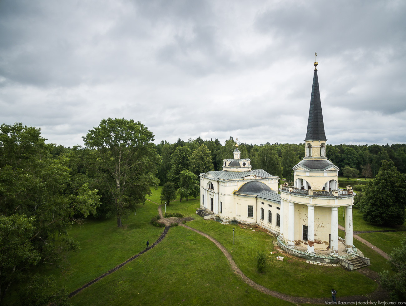 усадьба Введенское с квадрокоптера и дрона, Одинцовский район, Звенигород