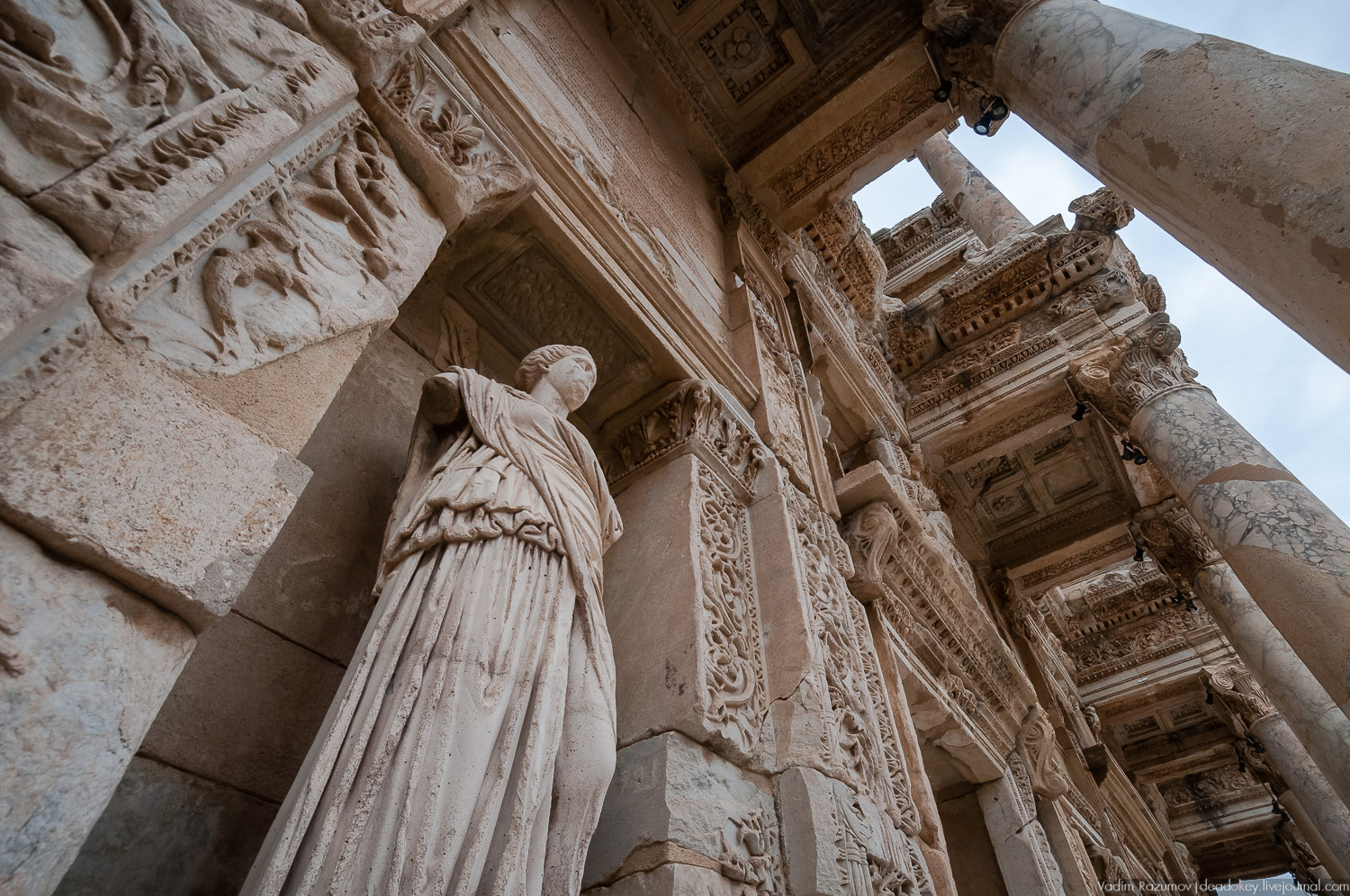 Эфес, библиотека, античные руины, Турция