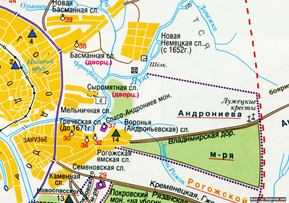 карта, Немецкая слобода, Басманный район, Москва, Яуза, усадьба Разумовского на Гороховом поле (г. Москва, ул. Казакова, д.18)