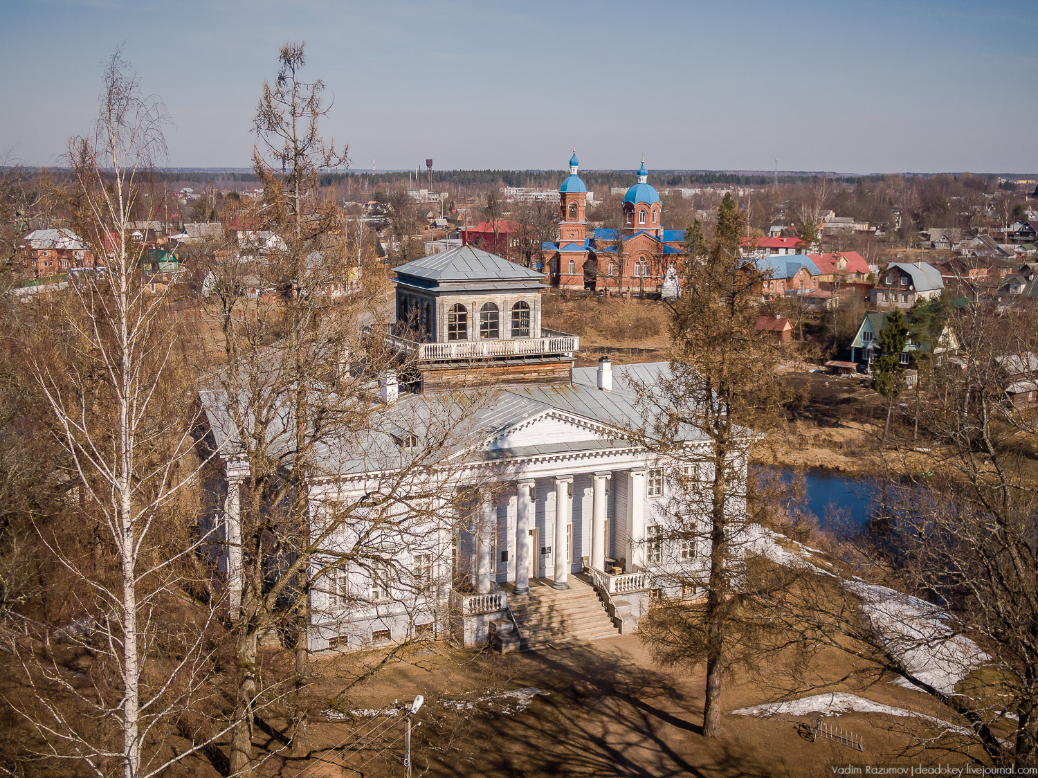 усадьба Рождествено с дрона, Ленинградская область