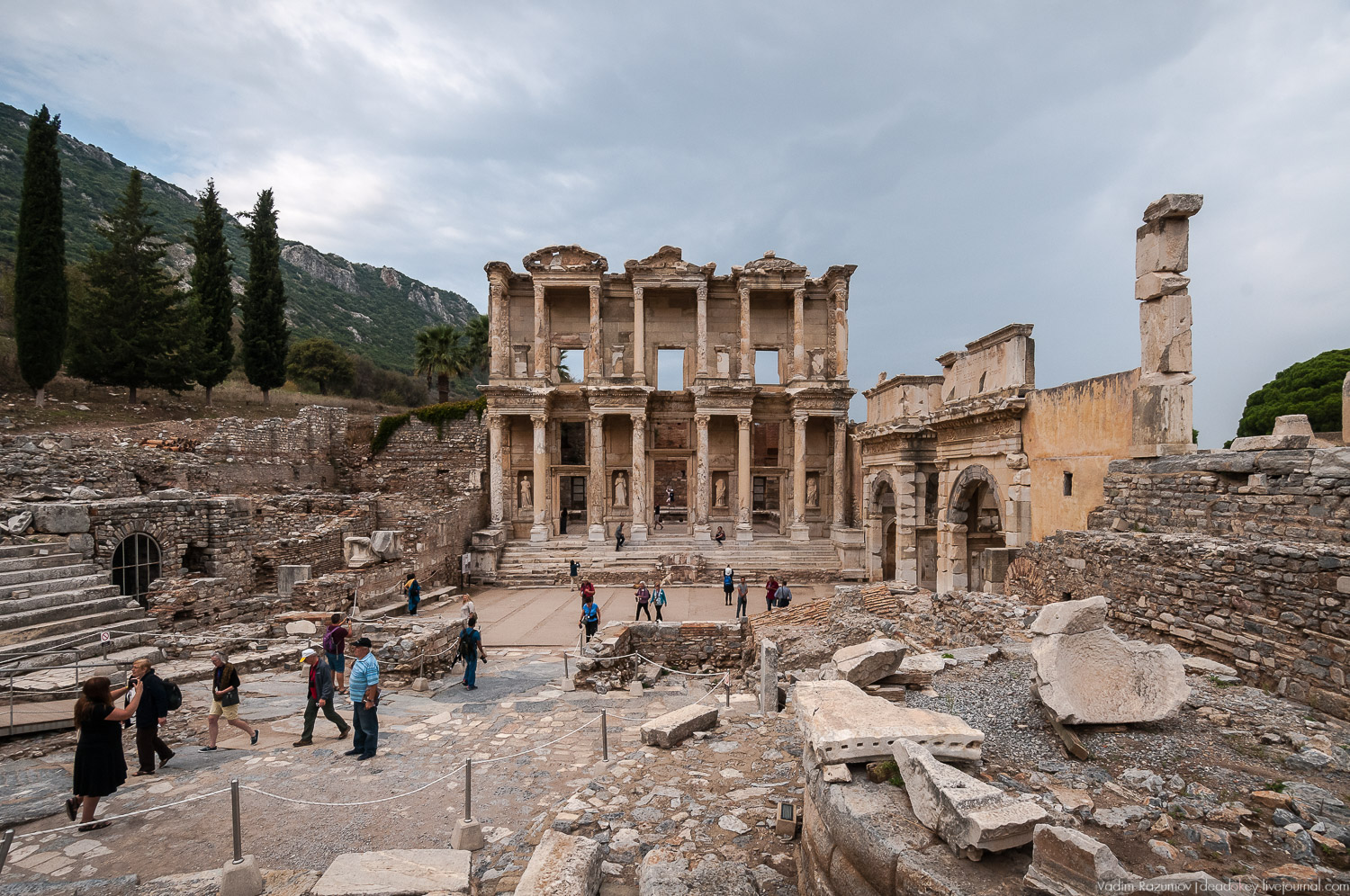 Эфес, библиотека, античные руины, Турция