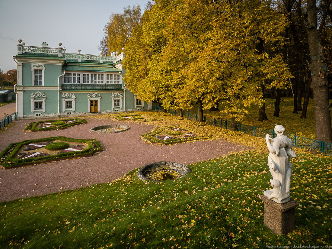 Усадьба Кусково осенью, с квадрокоптера, г. Москва