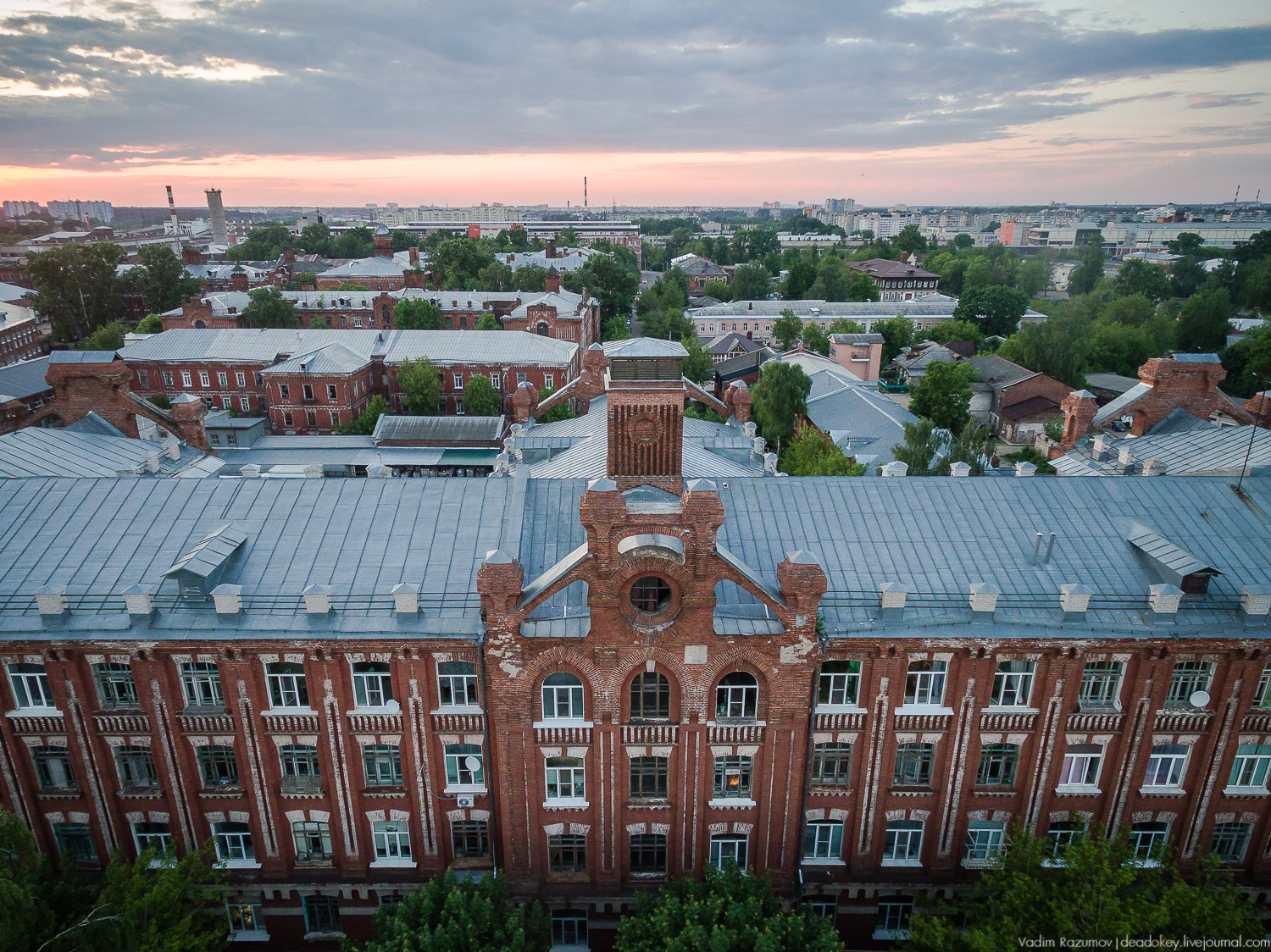Тверь, Морозовский городок, фабрика, Париж с дрона