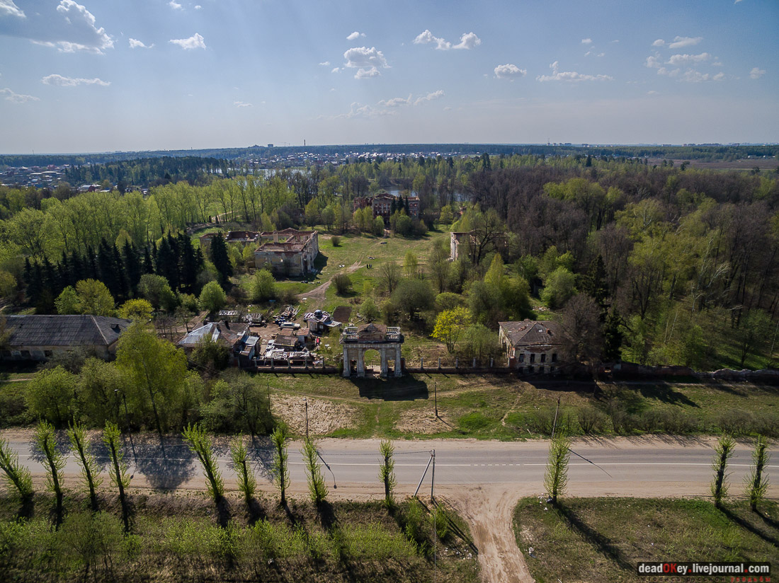 усадьба Гребнево, обрушился главный дом, снимки с квадрокоптера