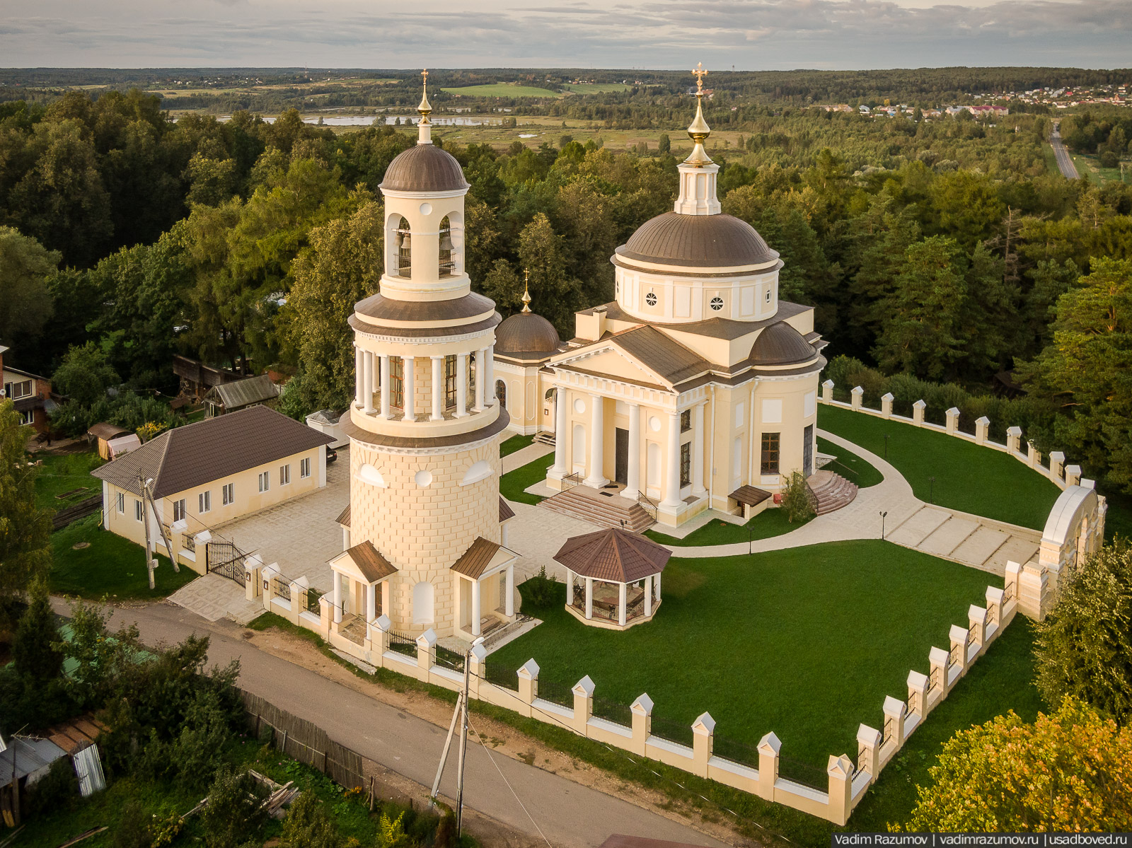 усадьба Никольское-Гагарино с дрона, Рузский район, Московская область