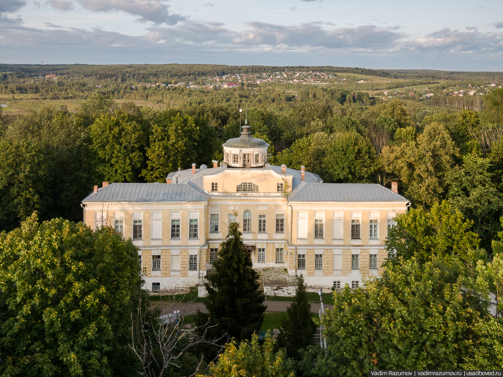 усадьба Никольское-Гагарино с дрона, Рузский район, Московская область