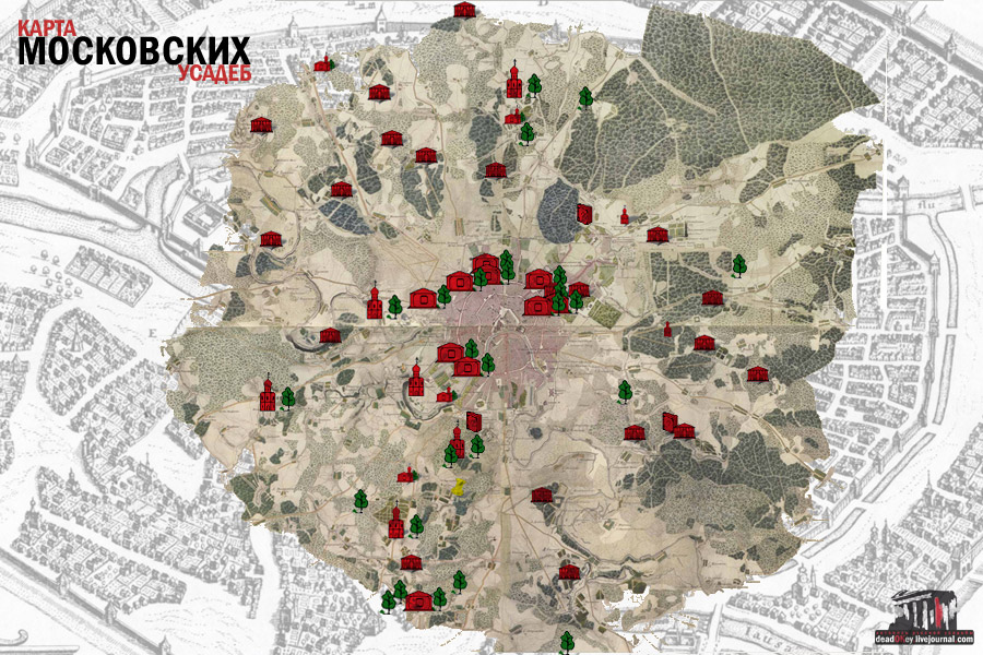 Карта усадеб города Москва
