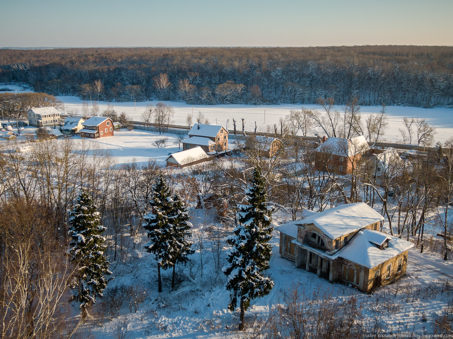 усадьба Ляхово с дрона, 2019 год зима