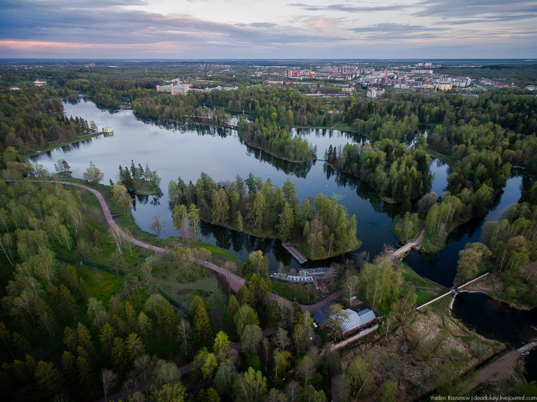 Гатчинский дворец, Гатчина, с дрона и квадрокоптера