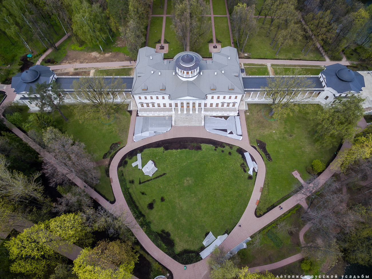 усадьба Остафьево с квадрокоптера, с дрона, аэросъемка