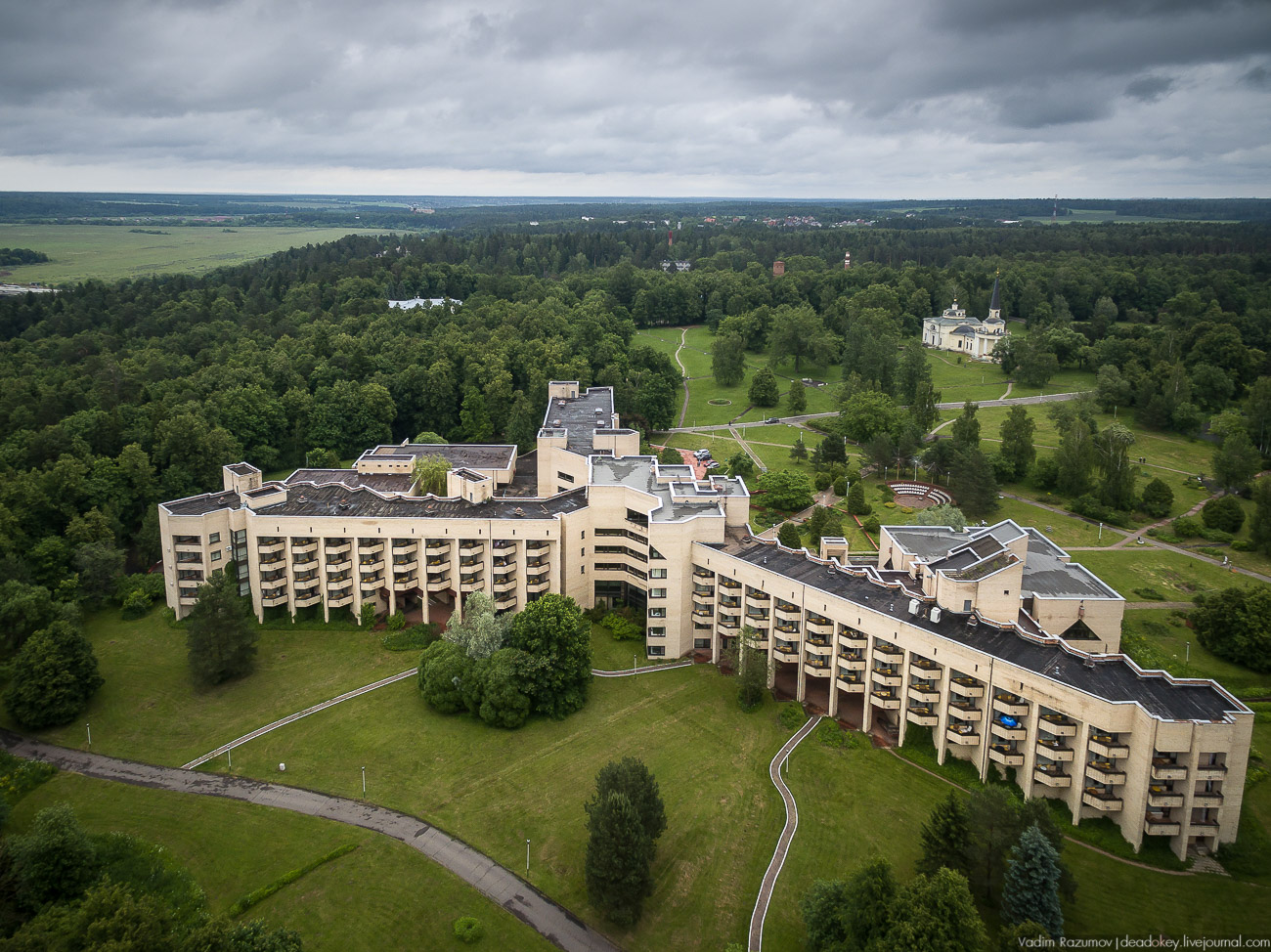 усадьба Введенское с квадрокоптера и дрона, Одинцовский район, Звенигород