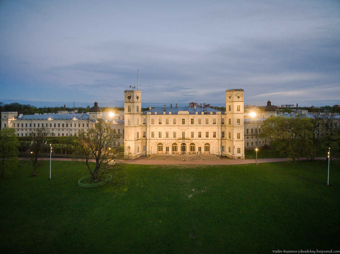 Гатчинский дворец, Гатчина, с дрона и квадрокоптера