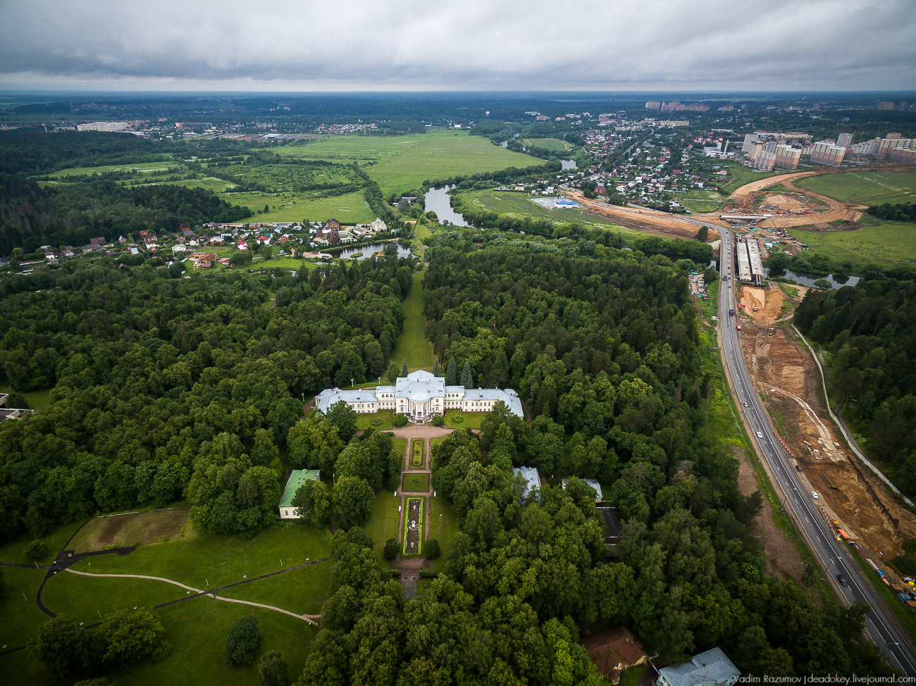 усадьба Введенское с квадрокоптера и дрона, Одинцовский район, Звенигород