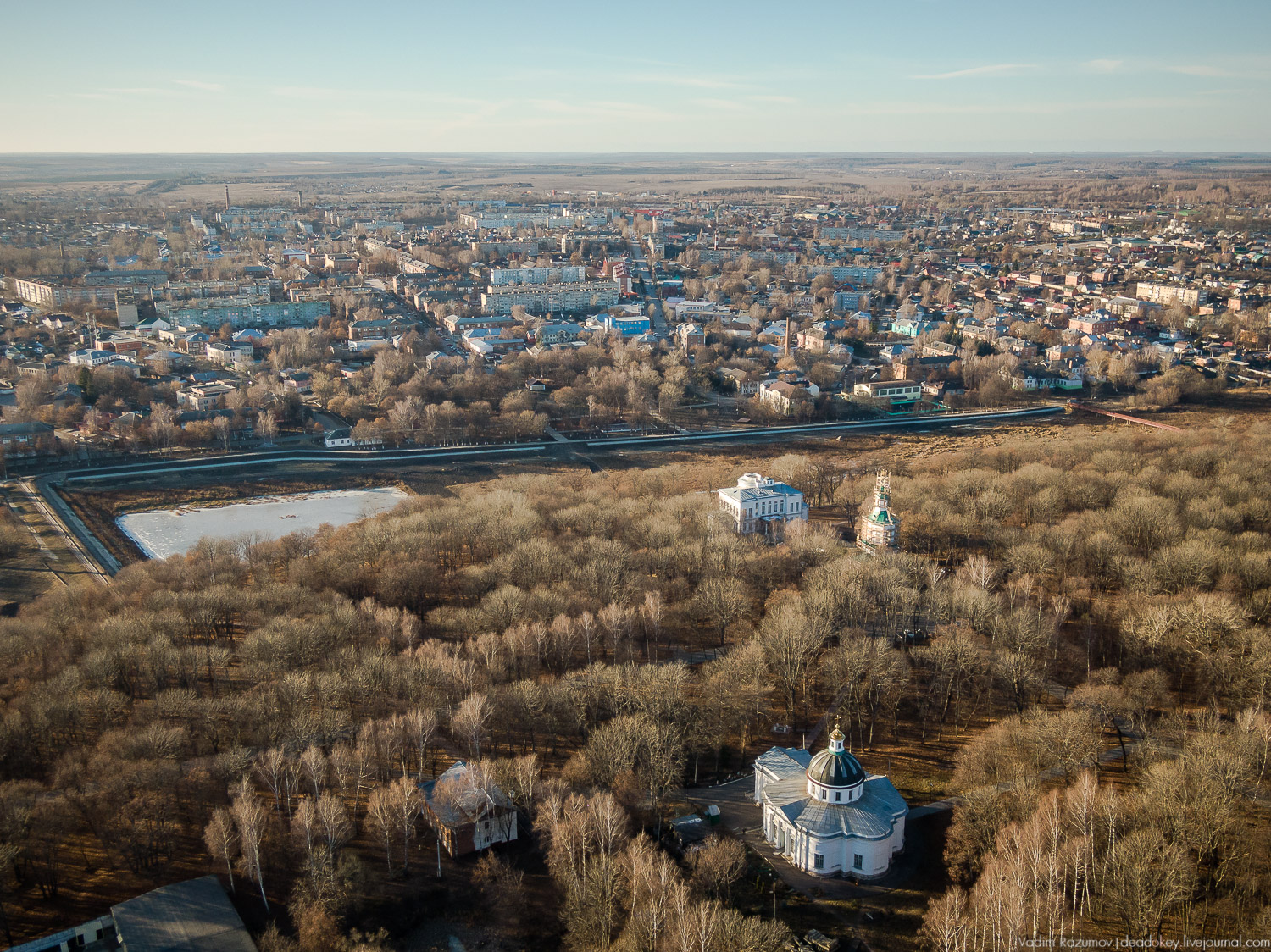 Богородицк дворец с дрона осень 2018 года