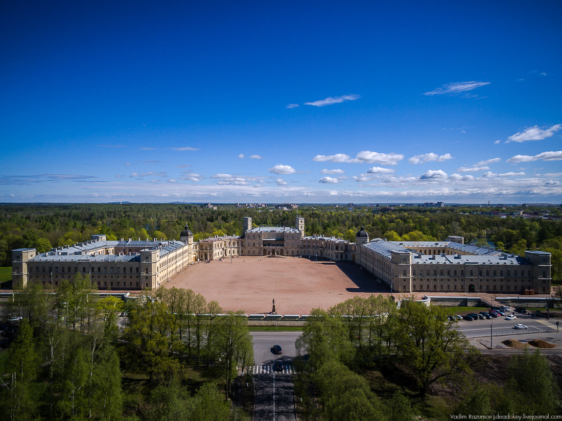 Гатчинский дворец, Гатчина, с дрона и квадрокоптера