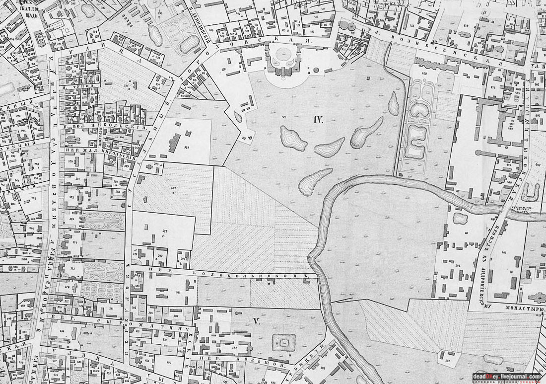 карта, Немецкая слобода, Басманный район, Москва, Яуза, усадьба Разумовского на Гороховом поле (г. Москва, ул. Казакова, д.18)