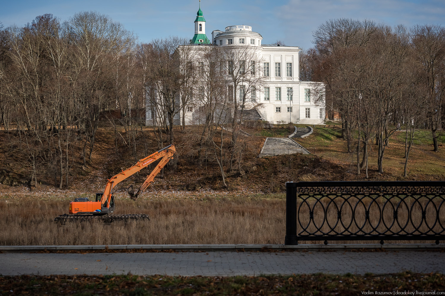 Богородицк, ограда набережной дворцового пруда