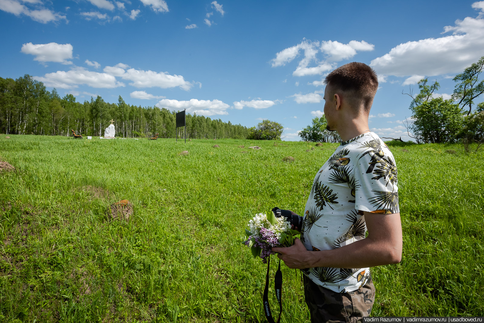 Старое Глазово, могила Василия Баженова, 2021 год
