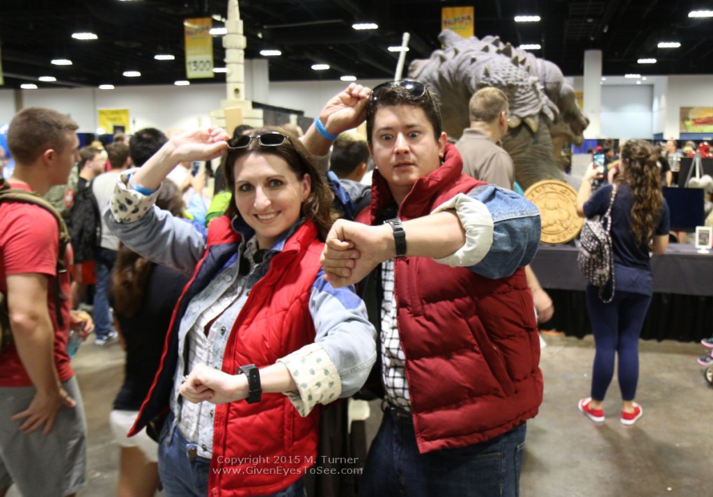 There are now two of me here and two of you here! Marty McFly x2 at Tampa Bay Comic Con, August 1, 2105