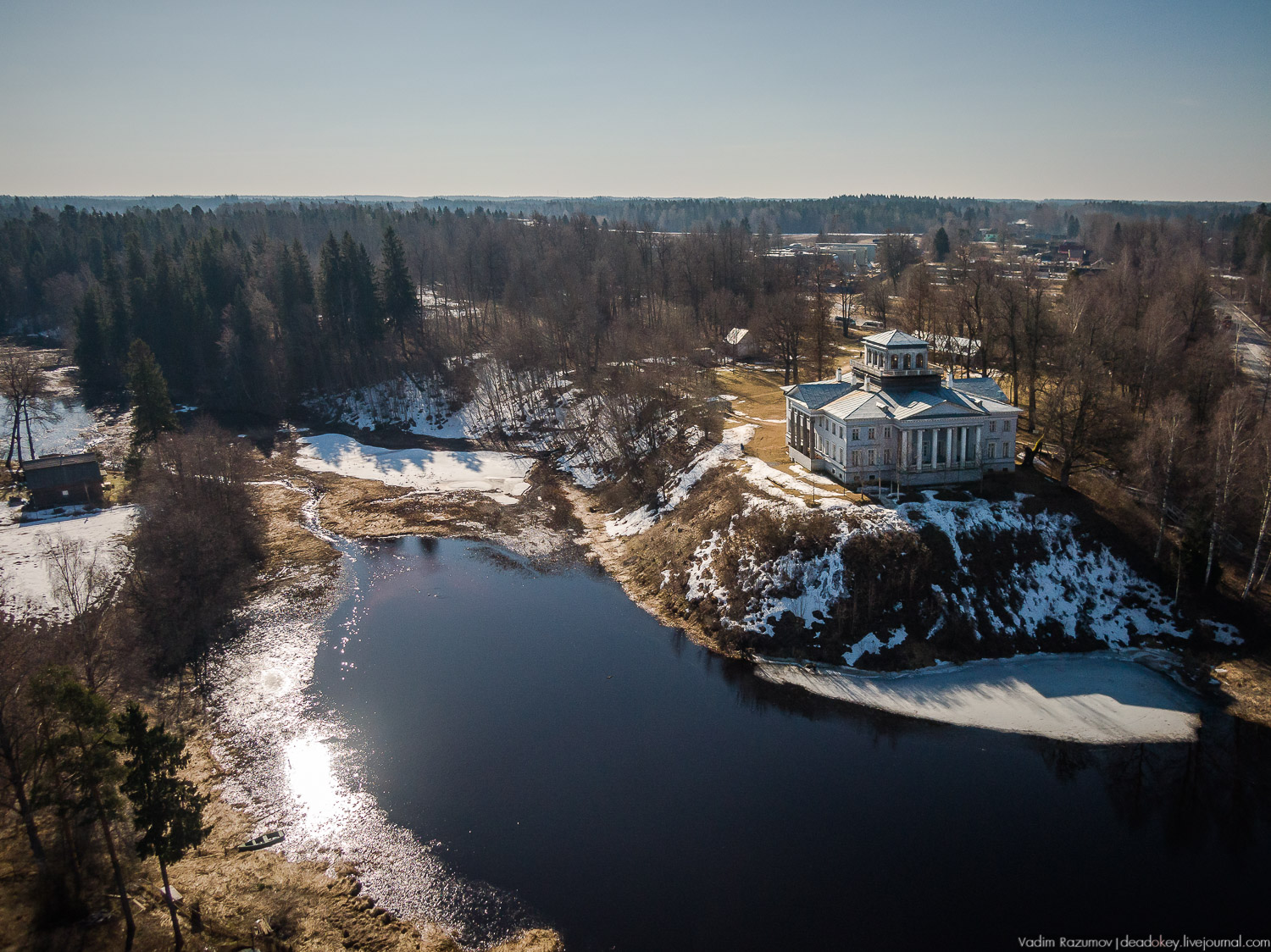 усадьба Рождествено с дрона, Ленинградская область
