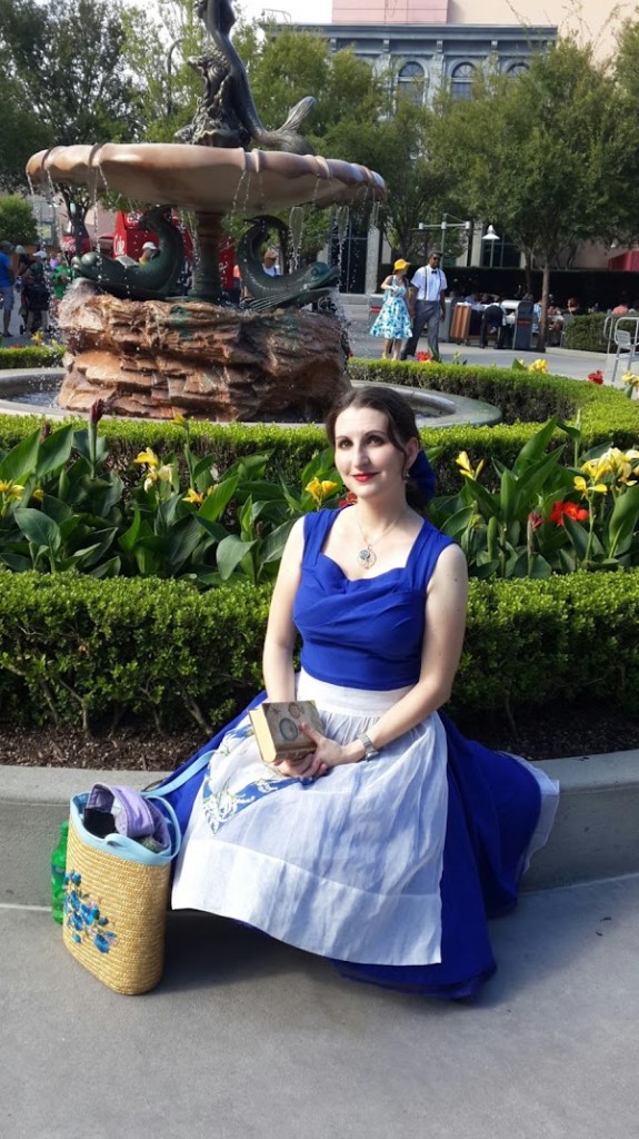 Me in my Dapper Day Belle "provincial town" blue dress 1950's Disneybound at the Fall Soiree Disney's Hollywood Studios October 3, 2015.