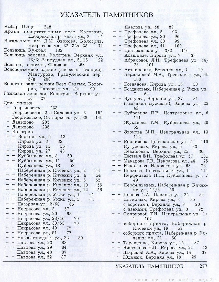 Памятники архитектуры Костромской области, Кологривский, Межевской, Нейский и Мантуровский район, 2003 год