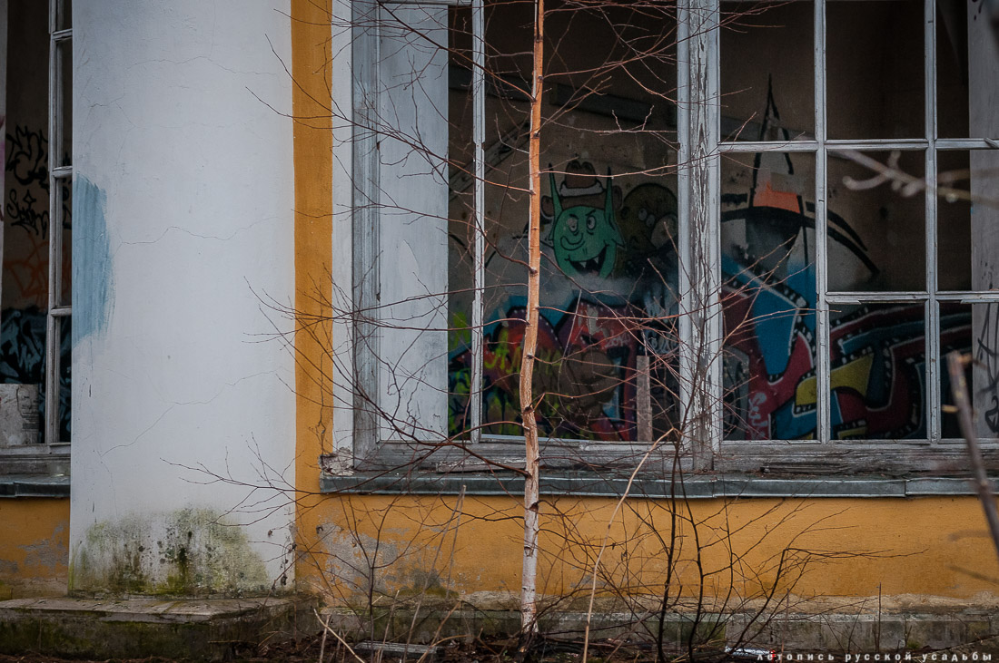 Усадьба Покровское-Стрешнево, интерьеры главного дома, пожар в оранжерее