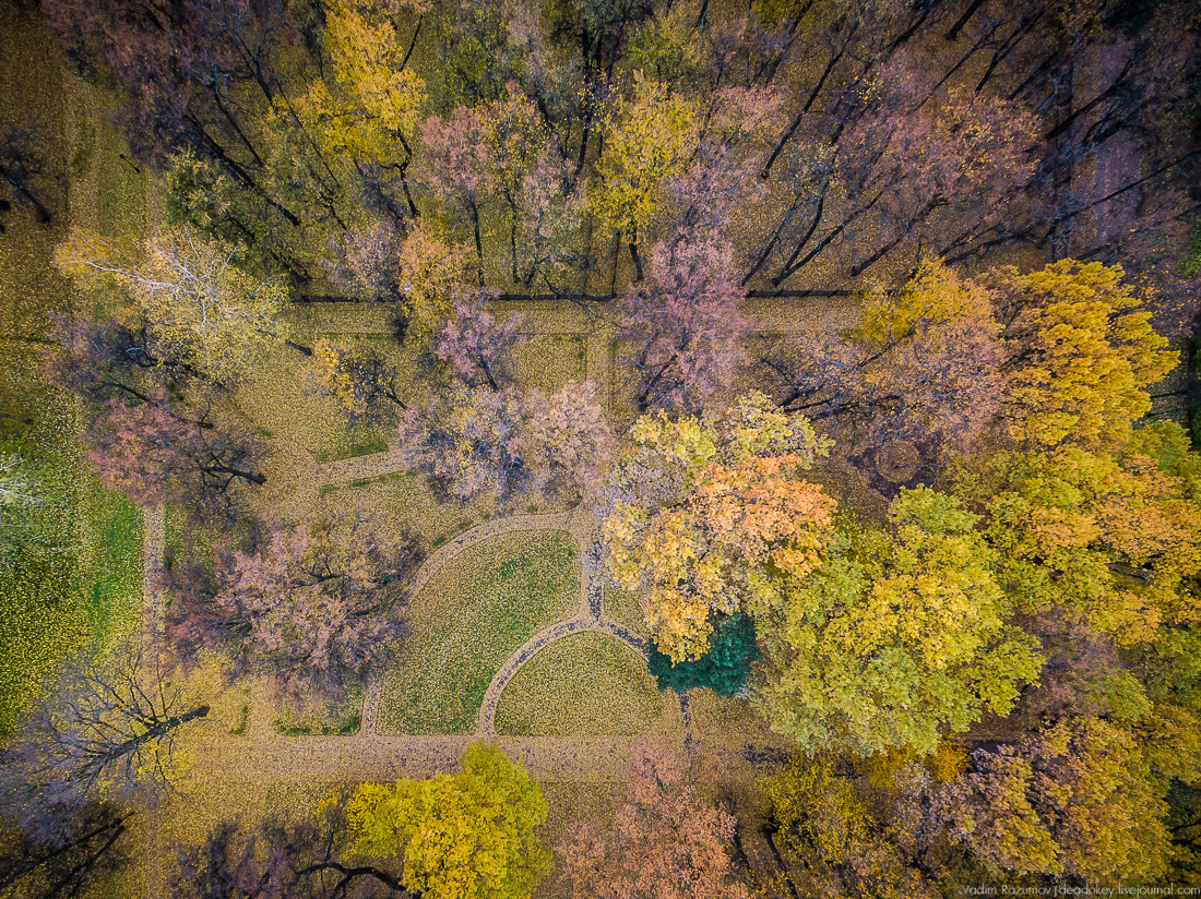 Усадьба Кусково осенью, с квадрокоптера, г. Москва