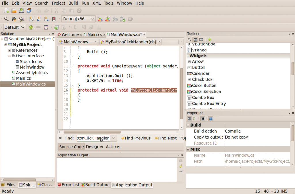Browse to click handler