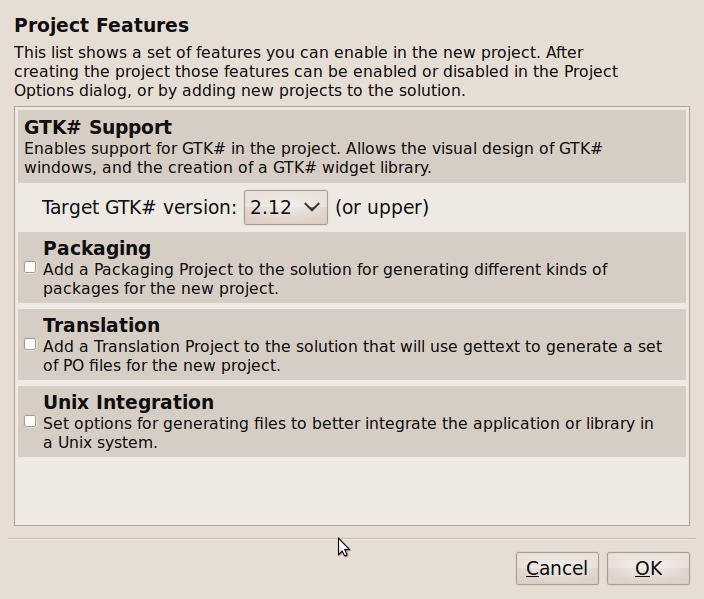 Select Project Features