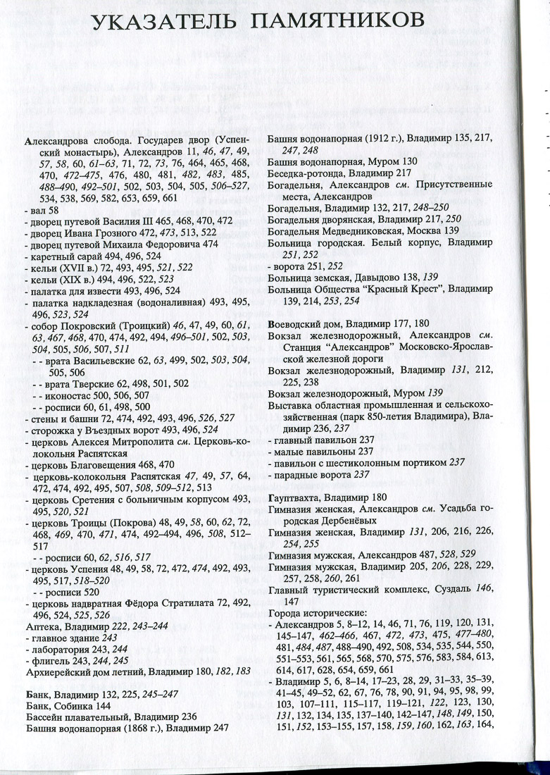 Свод памятников архитектуры и монументального искусства Владимирской области в двух томах