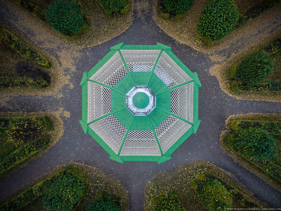 Усадьба Кусково осенью, с квадрокоптера, г. Москва