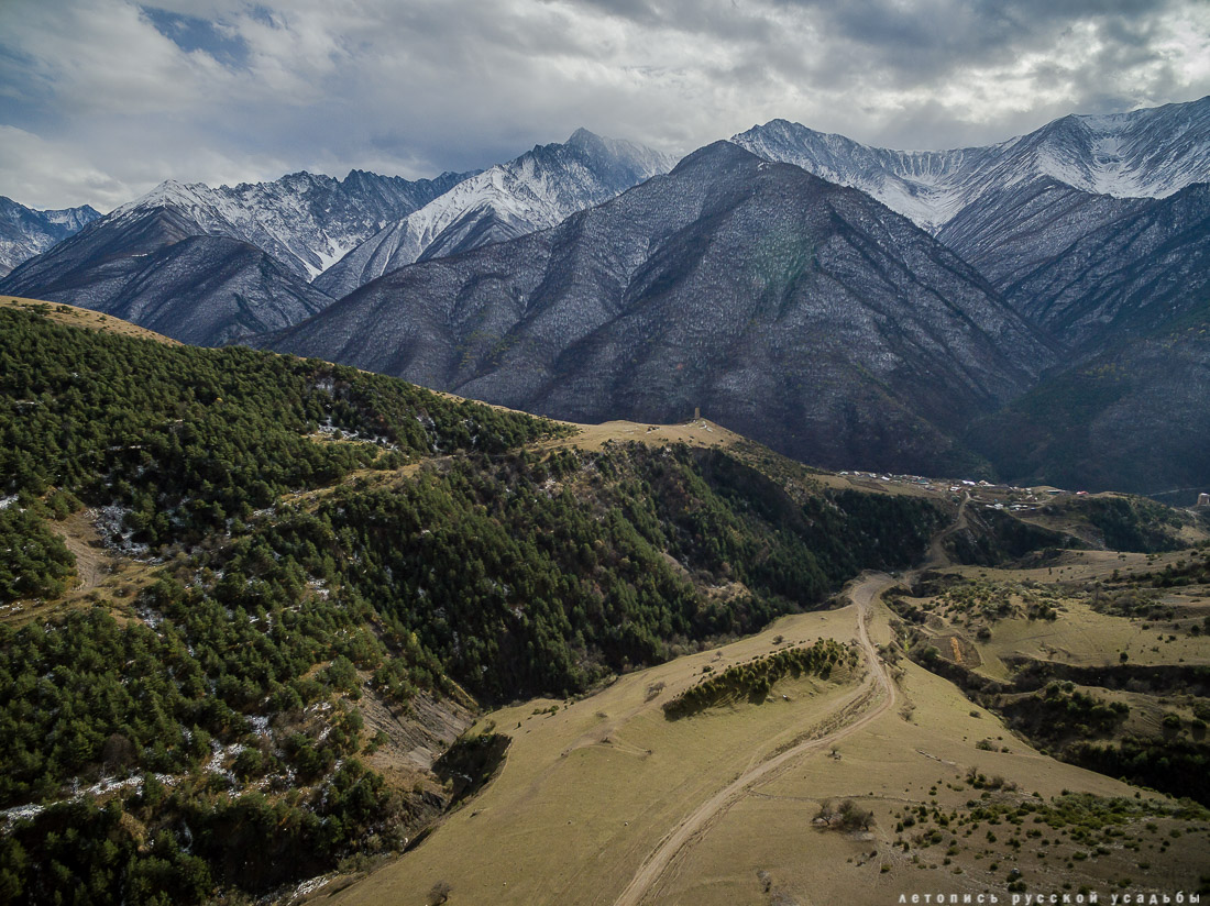 Башенный комплекс Фалхан, Ингушетия, Джейрахский район с квадрокоптера