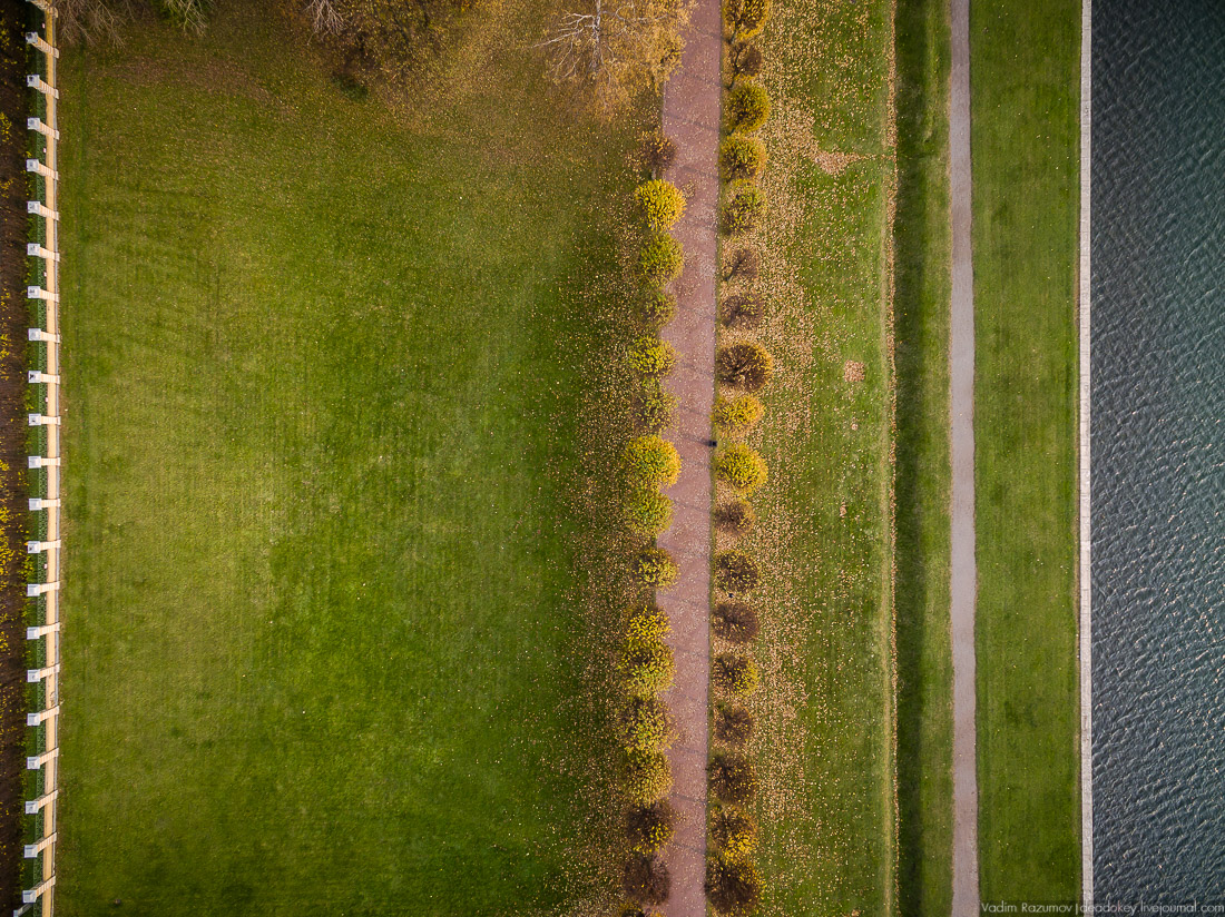 Усадьба Кусково осенью, с квадрокоптера, г. Москва