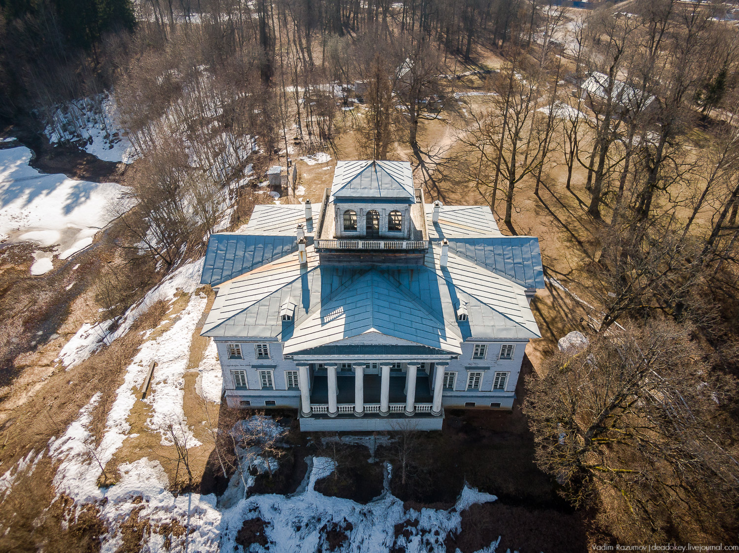 усадьба Рождествено с дрона, Ленинградская область