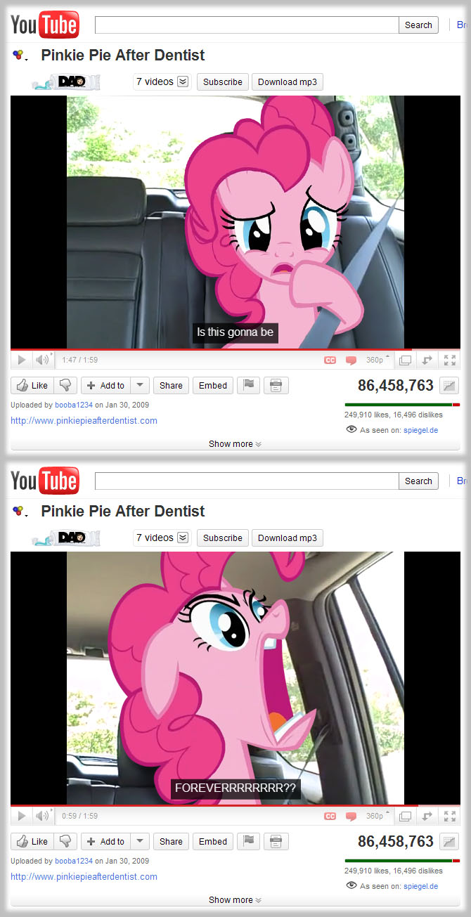 Pinkie Pie after dentist