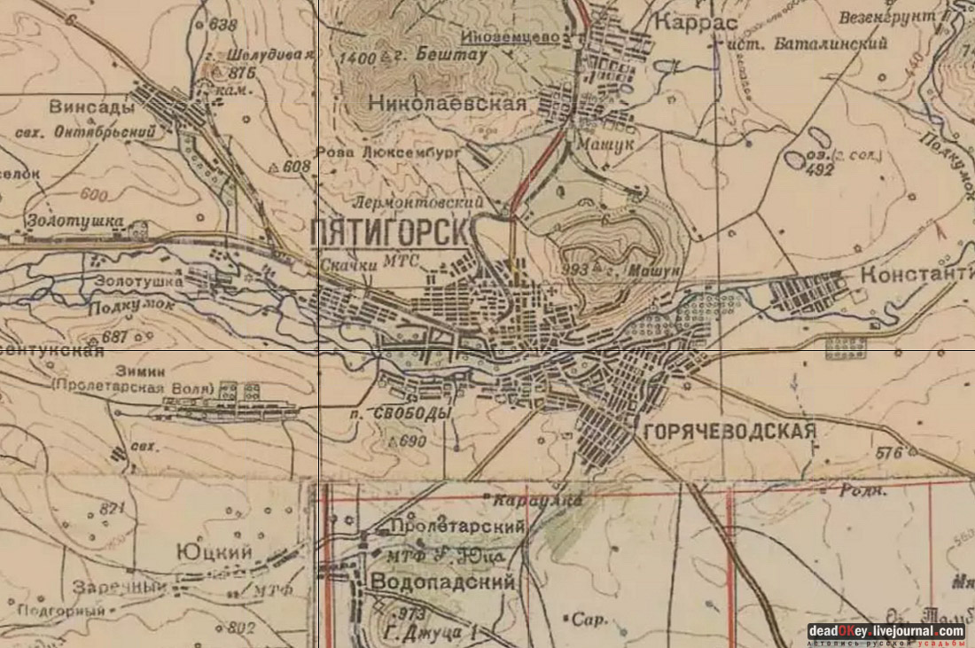 Карта Пятигорска