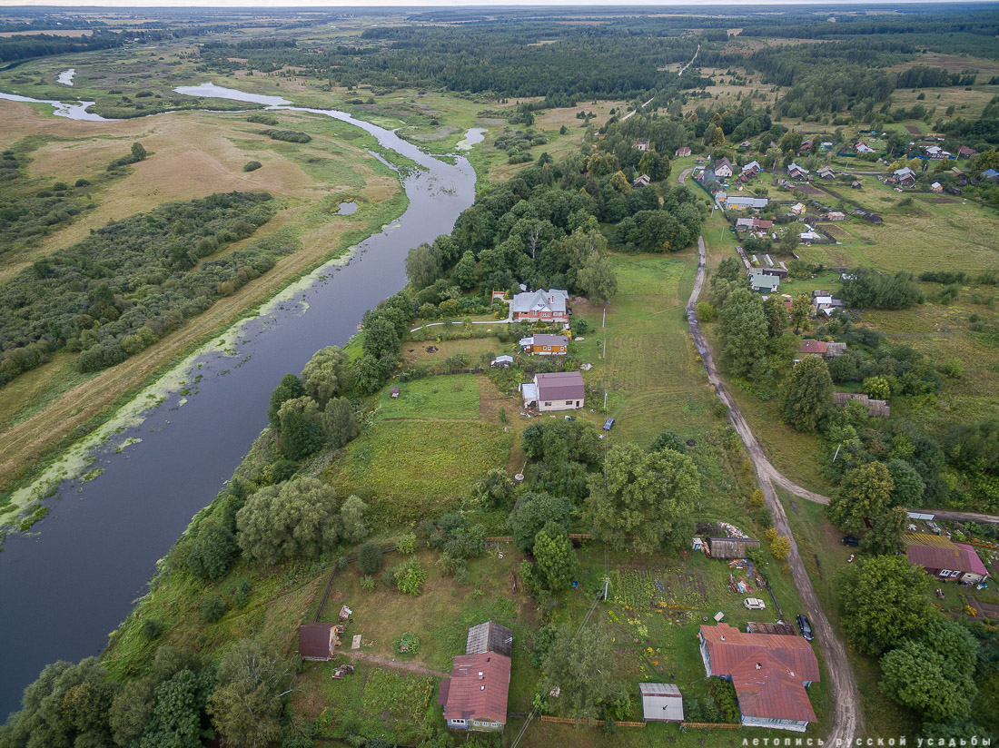 усадьба Меховицы с квадрокоптера, Ивановская область, продается усадьба, дом