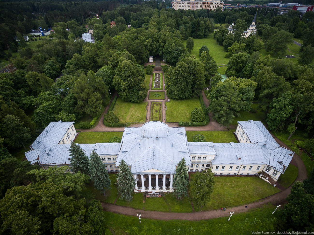усадьба Введенское с квадрокоптера и дрона, Одинцовский район, Звенигород