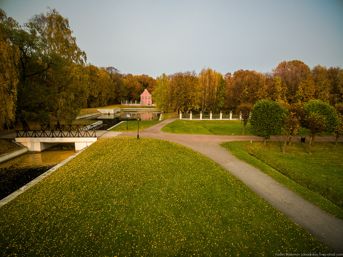 Усадьба Кусково осенью, с квадрокоптера, г. Москва