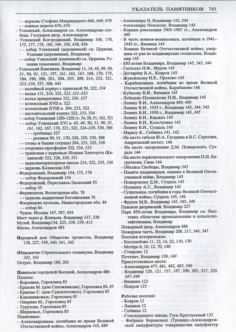Свод памятников архитектуры и монументального искусства Владимирской области в двух томах
