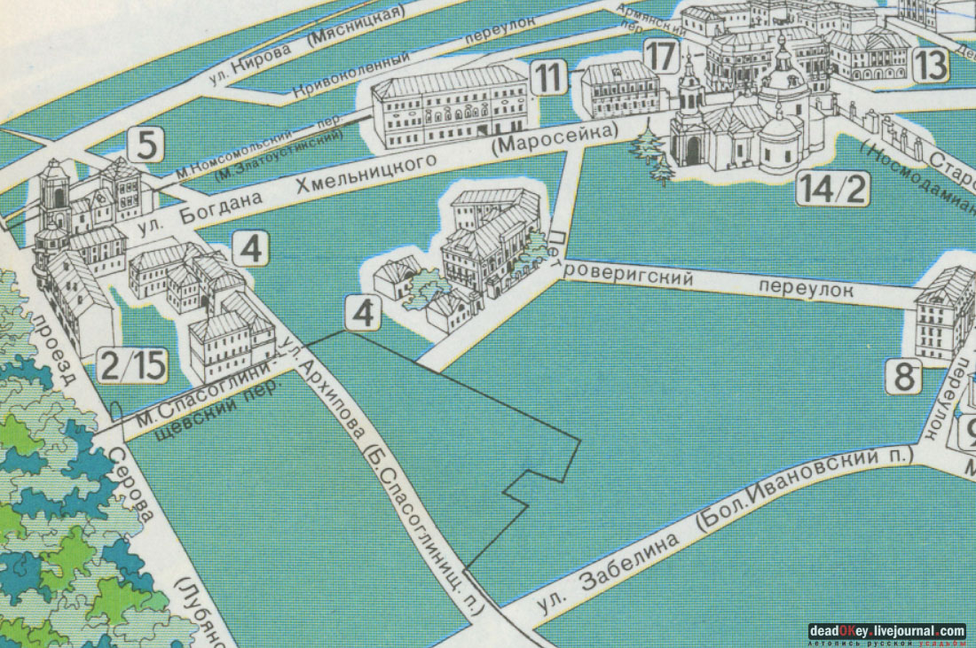 усадьба Городская усадьба К. Б. Науша — Е. П. Пуговкиной (конец XVIII — начало XIX века; начало XX века, архитектор А. В. Красильников), Большой Спасоглинищевский пер., д. 3