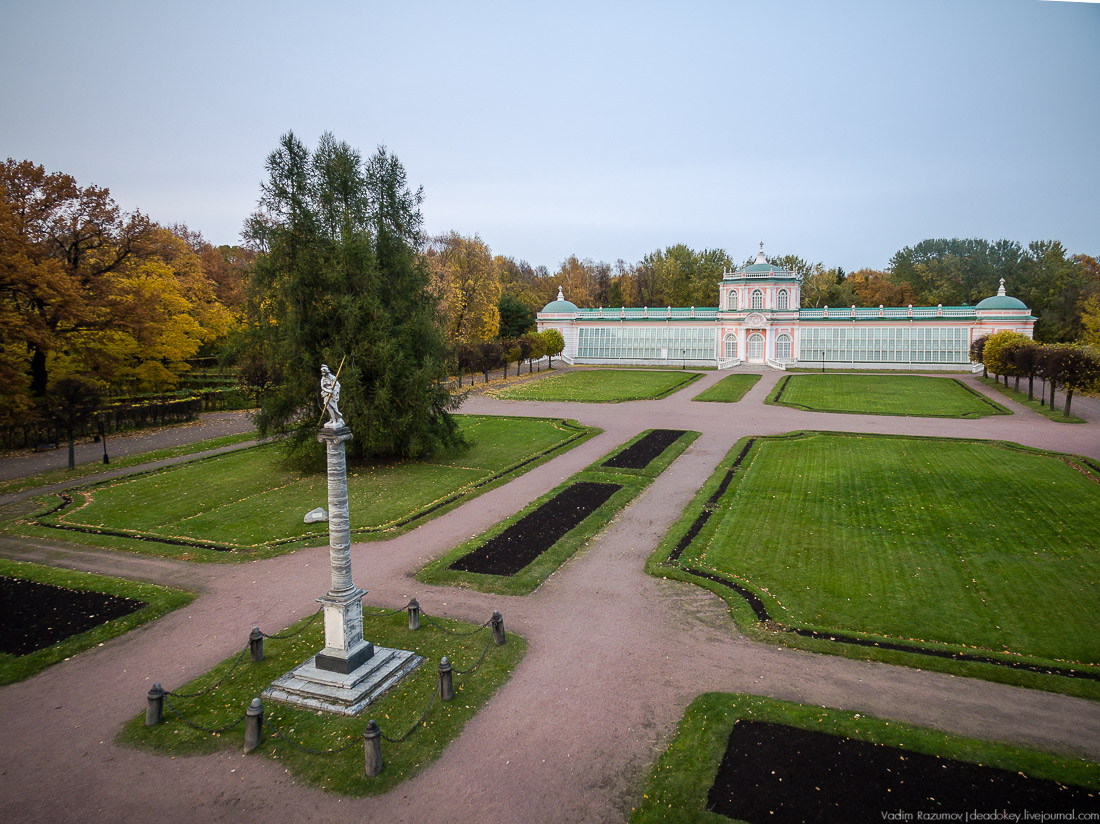 Усадьба Кусково осенью, с квадрокоптера, г. Москва