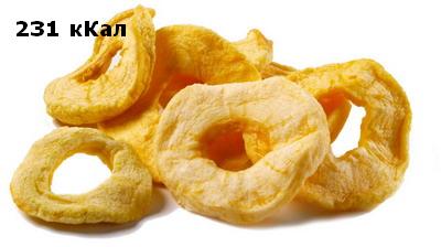 Яблоки сушёные - 231 ккал