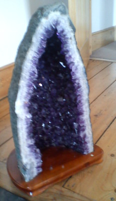 Expensive-looking eighteen-inch geode, looks like amethyst